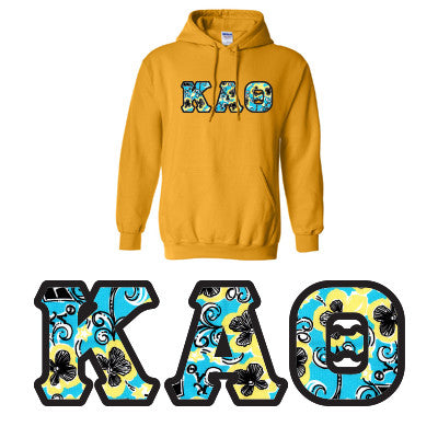 Sorority Printed Pattern Hooded Sweatshirt - Gildan 18500 - DIG