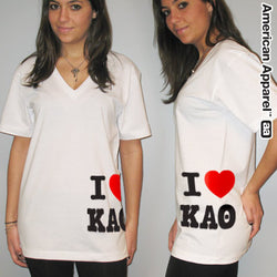 Greek 'I Love Kappa Alpha Theta' Custom Printed Sorority V-Neck Tee - Bella 3005 - CAD