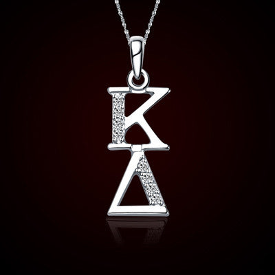 Kappa Delta Vertical Lavalier w/ Stones