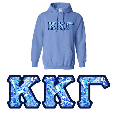 Sorority Printed Pattern Hooded Sweatshirt - Gildan 18500 - DIG