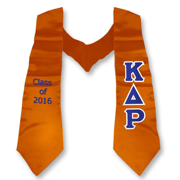 Kappa Delta Rho Graduation Stole, 3-inch Twill Letters - TWILL