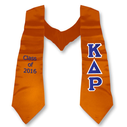 Kappa Delta Rho Graduation Stole, 3-inch Twill Letters - TWILL