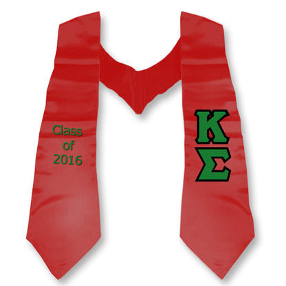 Kappa Sigma Graduation Stole, 3-inch Twill Letters - TWILL