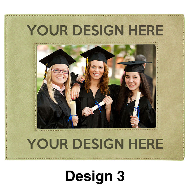Custom Greek Graduation Engraved Leather Picture Frame - LLF157 - LZR