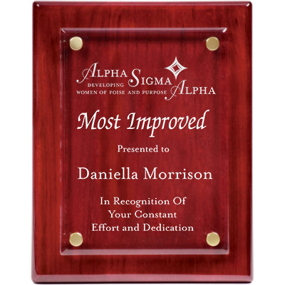 Greek Rosewood Piano Finish Floating Award Plaque - FPA1810 - LZR