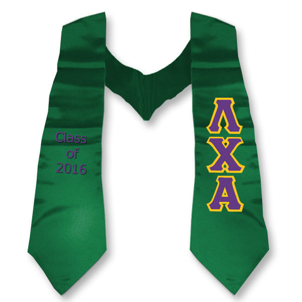 Lambda Chi Alpha Graduation Stole, 3-inch Twill Letters - TWILL