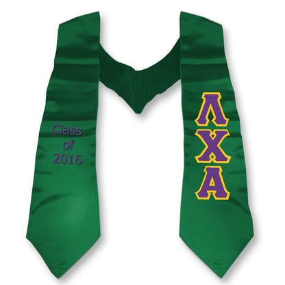 Lambda Chi Alpha Graduation Stole, 3-inch Twill Letters - TWILL