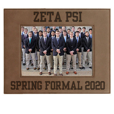 Custom Greek Formal Engraved Leather Picture Frame - LLF246 - LZR