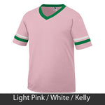 Alpha Xi Delta V-Neck Jersey with Striped Sleeves - 360 - TWILL