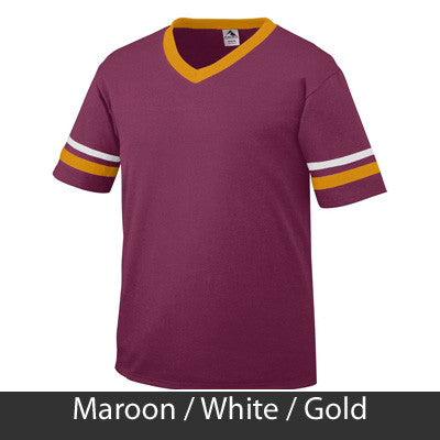 Sigma Gamma Rho V-Neck Jersey with Striped Sleeves - 360 - TWILL