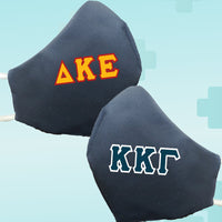 Greek Fraternity Sorority Letters Navy Reusable Face Mask Covering - Made in USA - 100% Cotton - Poppi 2.0 - DIG