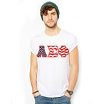 Fraternity T-Shirt, Stars and Stripes Letters - G500 - TWILL