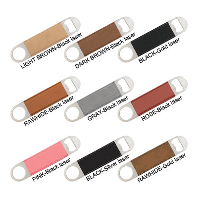 Greek Bottle Opener with Engraved Flag Design on Leather - GFT766 - LZR