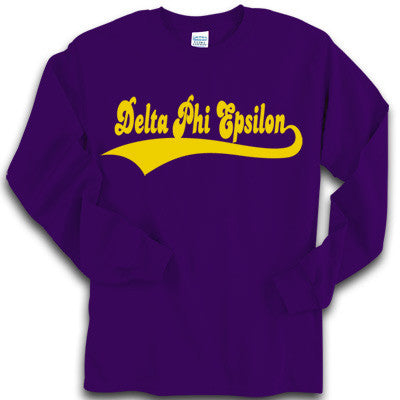 Sorority Long-Sleeve Shirt, Printed Baseball Tail Design - G240 - CAD