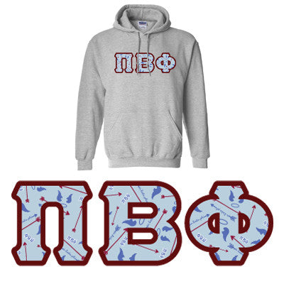 Sorority Printed Pattern Hooded Sweatshirt - Gildan 18500 - DIG