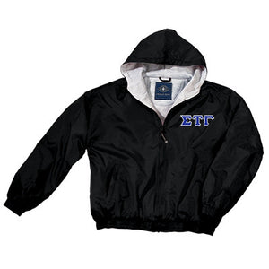 Sigma Tau Gamma Greek Fleece Lined Full Zip Jacket w/ Hood - Charles River 9921 - TWILL