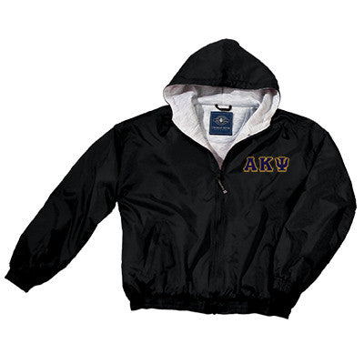 Alpha Kappa Psi Greek Fleece Lined Full Zip Jacket w/ Hood - Charles River 9921 - TWILL