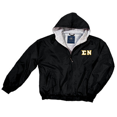 Sigma Nu Greek Fleece Lined Full Zip Jacket w/ Hood - Charles River 9921 - TWILL