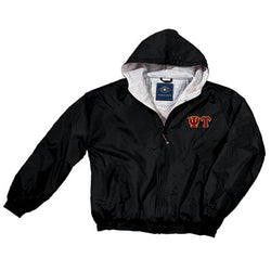 Psi Upsilon Greek Fleece Lined Full Zip Jacket w/ Hood - Charles River 9921 - TWILL