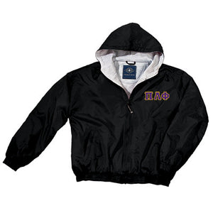 Pi Lambda Phi Greek Fleece Lined Full Zip Jacket w/ Hood - Charles River 9921 - TWILL