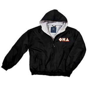 Phi Mu Delta Greek Fleece Lined Full Zip Jacket w/ Hood - Charles River 9921 - TWILL