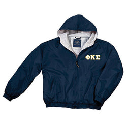 Phi Kappa Sigma Greek Fleece Lined Full Zip Jacket w/ Hood - Charles River 9921 - TWILL