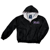 Phi Gamma Delta (FIJI) Greek Fleece Lined Full Zip Jacket w/ Hood - Charles River 9921 - TWILL