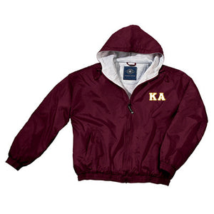 Kappa Alpha Greek Fleece Lined Full Zip Jacket w/ Hood - Charles River 9921 - TWILL
