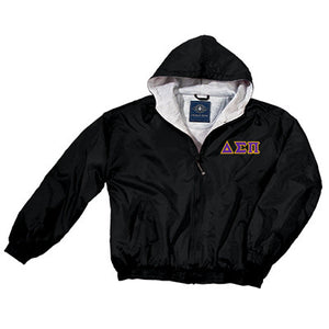 Delta Sigma Pi Greek Fleece Lined Full Zip Jacket w/ Hood - Charles River 9921 - TWILL