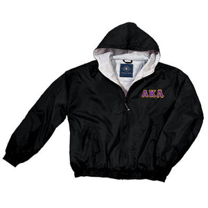 Alpha Kappa Lambda Greek Fleece Lined Full Zip Jacket w/ Hood - Charles River 9921 - TWILL