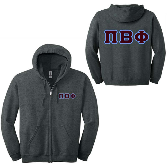 Pi Beta Phi Sorority Full-Zip Hoodie - G186 - TWILL