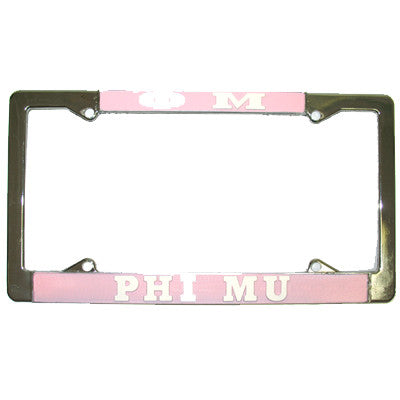 Phi Mu License Plate Frame - Rah Rah Co. rrc