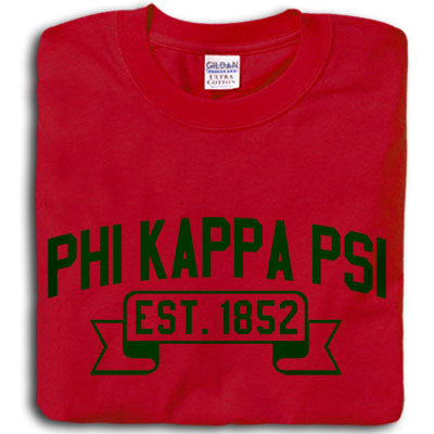 Phi Kappa Psi Vintage Football Printed T-Shirt - Gildan 5000 - CAD