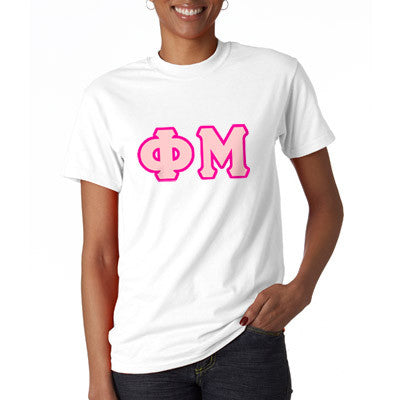 Phi Mu Letter T-Shirt - G500 - TWILL