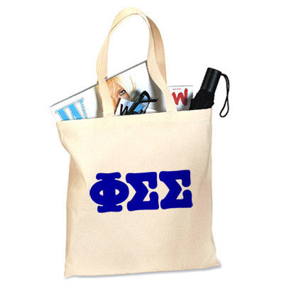 Phi Sigma Sigma Budget Tote, Printed Greek Letters - CAD