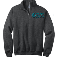 Phi Beta Sigma Quarter-Zip Sweatshirt, 2-Color Greek Letters - 995M - EMB
