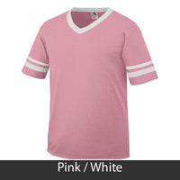 Alpha Epsilon Phi Striped Tee with Twill Letters - Augusta 360 - TWILL