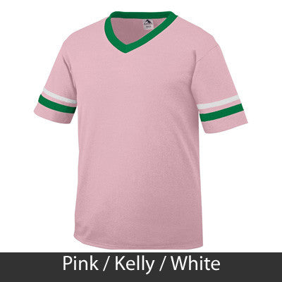 Sigma Kappa V-Neck Jersey with Striped Sleeves - 360 - TWILL