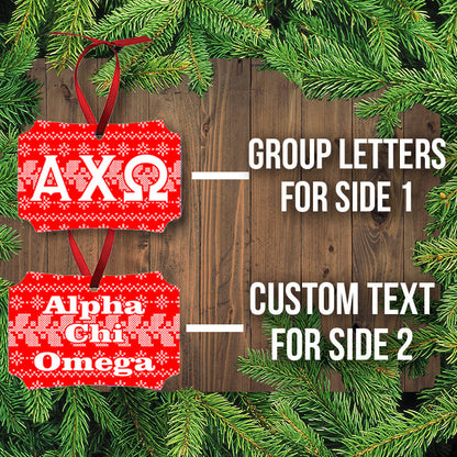 Greek Sorority Fraternity Letter Holiday Gloss Aluminum Ornament - Unisub UN4194 - SUB