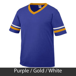 Sigma Gamma Rho Striped Tee with Twill Letters - Augusta 360 - TWILL