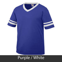 Zeta Phi Beta Striped Tee with Twill Letters - Augusta 360 - TWILL