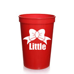 New Big & Little Plastic Stadium Cup with Bow