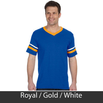 Sigma Nu V-Neck Jersey with Striped Sleeves - 360 - TWILL