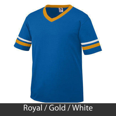 Sigma Gamma Rho V-Neck Jersey with Striped Sleeves - 360 - TWILL