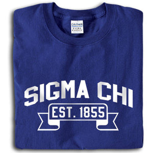 Sigma Chi Vintage Football Printed T-Shirt - Gildan 5000 - CAD