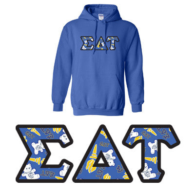 Sorority Printed Pattern Hooded Sweatshirt - Gildan 18500 - DIG