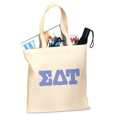 Sigma Delta Tau Budget Tote, Printed Greek Letters - CAD