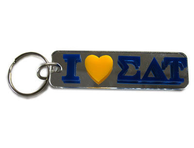 Sigma Delta Tau I Love Keychain - Craftique cqMHK