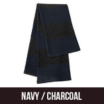 Purple And Gold Scarf Sportsman Rugby Striped Knit Scarf (SP02) Available In 20 Color Combinations, Orange-Black, One Size Berkeley Scarf 3 thumbnail image