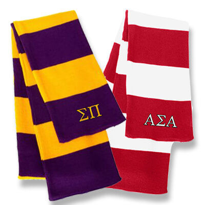 Greek Fraternity Rugby-striped Knit Scarf - Sportsman SP02 - EMB